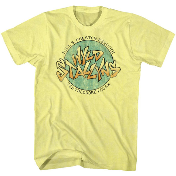 Bill And Ted-Stallyns-Yellow Heather Adult S/S T-Shirt - Yellow Heather