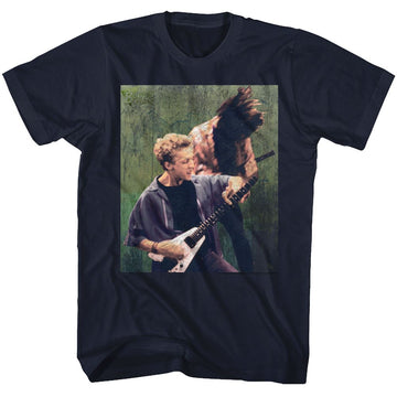 Bill And Ted-Rocking Stallyns-Navy Adult S/S T-Shirt - Navy