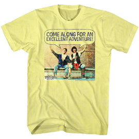 Bill And Ted-Come Along-Yellow Heather Adult S/S T-Shirt - Yellow Heather