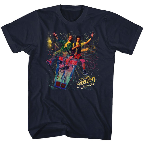 Bill And Ted-Space-Navy Adult S/S T-Shirt - Navy