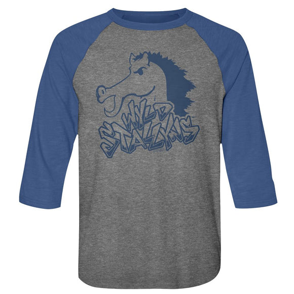 Bill And Ted-Blue Stallion-Premium Heather/Vintage Royal Adult 3/4 Sleeve Raglan-S - Premium Heather/Vintage Royal