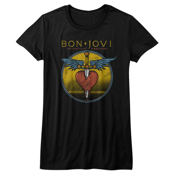 Bon Jovi-Bad Name-Black Ladies S/S T-Shirt - Black