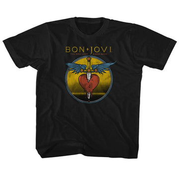Bon Jovi-Bad Name-Black Youth S/S T-Shirt-Xs (5-6) - Black