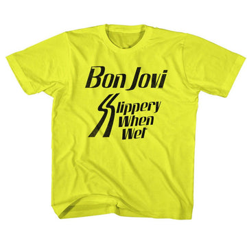Bon Jovi-Slippery When-Yellow Toddler S/S T-Shirt-3T - Yellow