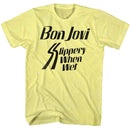 Bon Jovi-Slippery When-Yellow Heather Adult S/S T-Shirt - Yellow Heather