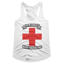 Bon Jovi-Badmed-White Ladies Slimfit Racerback-S - White