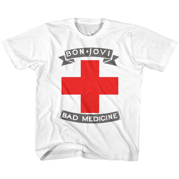 Bon Jovi-Badmed-White Toddler S/S T-Shirt-4T - White
