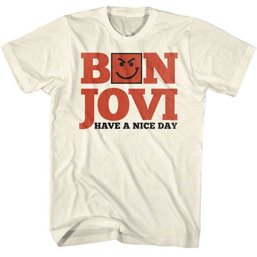 Bon Jovi-Have A Nice Day-Natural Adult S/S T-Shirt - Natural