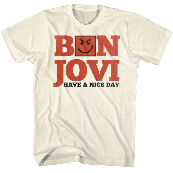Bon Jovi-Have A Nice Day-Natural Adult S/S T-Shirt - Natural