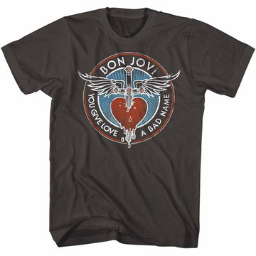 Bon Jovi-Badname-Smoke Adult S/S T-Shirt - Smoke