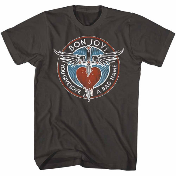 Bon Jovi-Badname-Smoke Adult S/S T-Shirt - Smoke