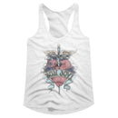 Bon Jovi-Pierced-White Ladies Slimfit Racerback-S - White