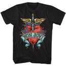 Bon Jovi-Heart-Black Adult S/S T-Shirt - Black
