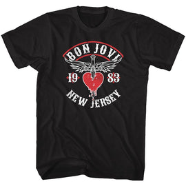 Bon Jovi-Nj38-Black Adult S/S T-Shirt - Black
