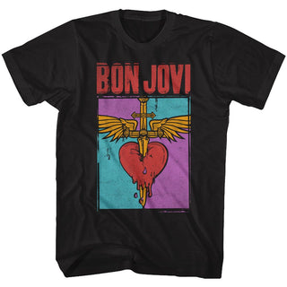 Bon Jovi Heart And Dagger Adult T-Shirts