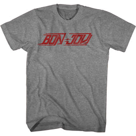 Bon Jovi-Bj Logo-Graphite Heather Adult S/S T-Shirt - Graphite Heather
