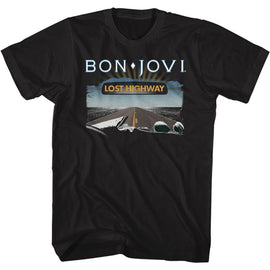 Bon Jovi-Lost Highway-Black Adult S/S T-Shirt - Black