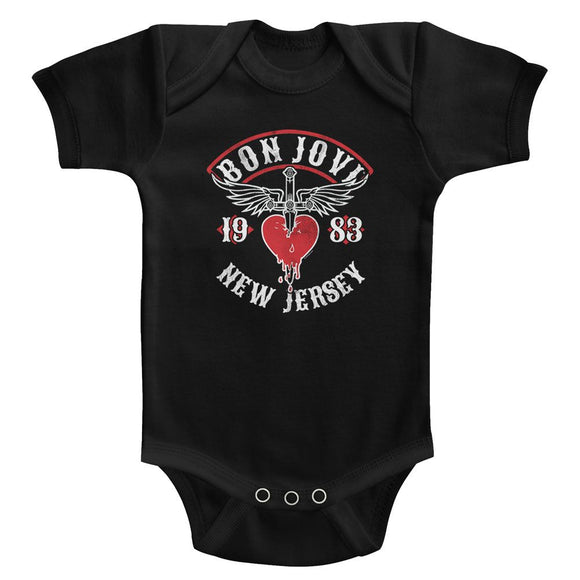Bon Jovi-Nj38-Black Infant S/S Bodysuit-24M - Black
