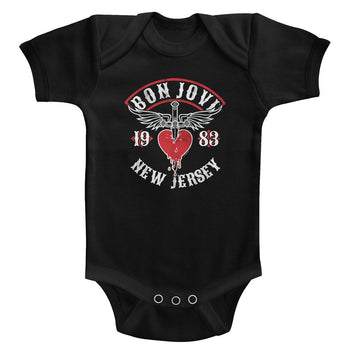 Bon Jovi-Nj38-Black Infant S/S Bodysuit-6M - Black