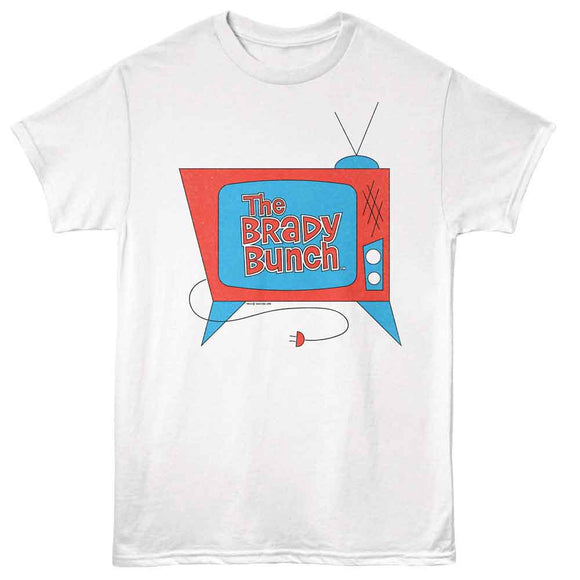 Brady Bunch-Brady Bunch Vintage TV Logo-White Adult S/S T-Shirt - White