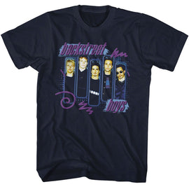 Backstreet Boys-Backstreet Boys Boxes-Navy Adult S/S T-Shirt - Navy