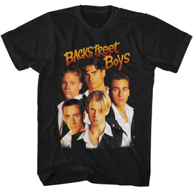 Backstreet Boys-Backstreet Boys Group Photo-Black Adult S/S T-Shirt - Black