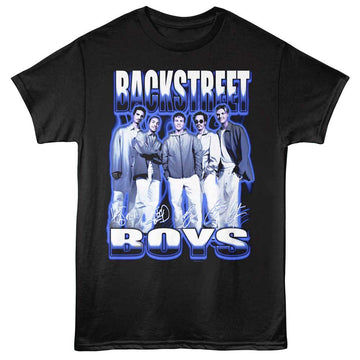 Backstreet Boys Blue Glow Black Adult T-Shirt