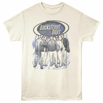 Backstreet Boys Vintage Blue Swirl Natural Adult T-Shirt