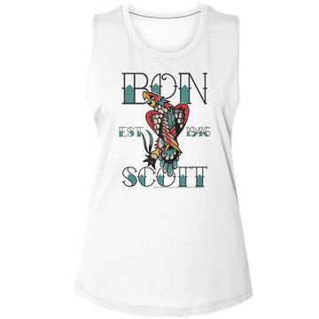 Bon Scott-Bon Scott Tattoo-White Ladies Muscle Tank S - White