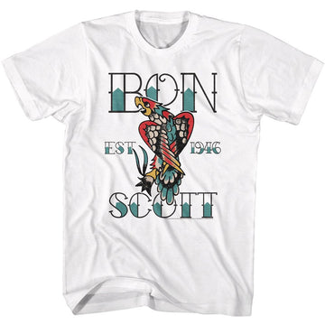 Bon Scott-Bon Scott Tattoo-White Adult S/S T-Shirt - White