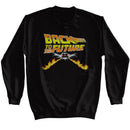 Back To The Future-Back To The Future Btf Car-Black Adult L/S Sweatshirt-S - Black