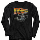 Back To The Future-Btf Car-Black Adult L/S T-Shirt - Black