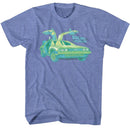 Back To The Future-Car Chillin-Light Blue Heather Adult S/S T-Shirt - Light Blue Heather