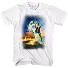 Back To The Future-Btf Poster-White Adult S/S T-Shirt - White