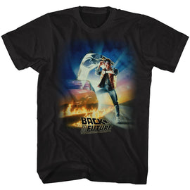 Back To The Future-Btf Poster-Black Adult S/S T-Shirt - Black