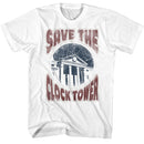 Back To The Future-Back To The Future Saves The Day-White Adult S/S T-Shirt - White