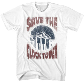 Back To The Future-Back To The Future Saves The Day-White Adult S/S T-Shirt - White