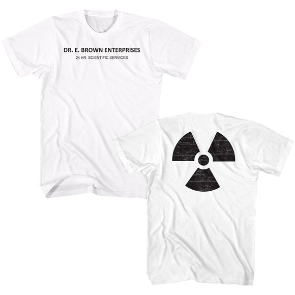 Back To The Future-Dr Brown Enterprises-White Adult S/S T-Shirt ***F&B*** - White