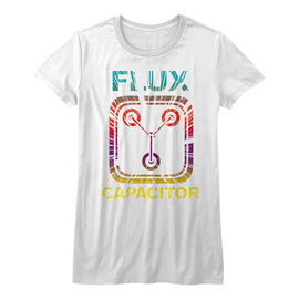 Back To The Future-Gradient Time-White Ladies S/S T-Shirt - White