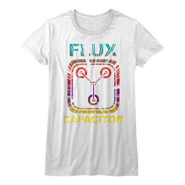 Back To The Future-Gradient Time-White Ladies S/S T-Shirt - White