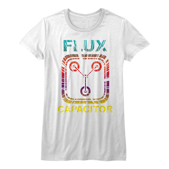 Back To The Future-Gradient Time-White Ladies S/S T-Shirt - White