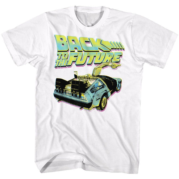 Back To The Future-Btf Neon-White Adult S/S T-Shirt - White