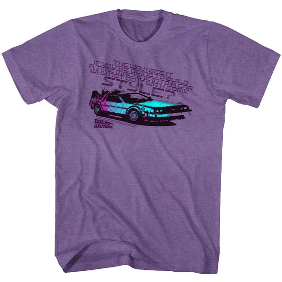Back To The Future-A Little Style-Purple Heather Adult S/S T-Shirt - Purple Heather