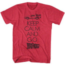 Back To The Future-Keep Calm-Red Heather Adult S/S T-Shirt - Red Heather