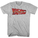 Back To The Future-Logo B2F-Gray Heather Adult S/S T-Shirt - Gray Heather