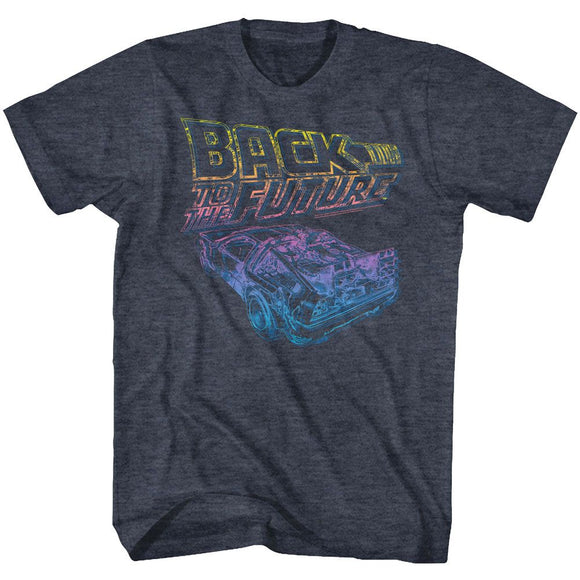 Back To The Future-Now You See It-Navy Heather Adult S/S T-Shirt - Navy Heather