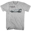 Back To The Future-Car-Gray Heather Adult S/S T-Shirt - Gray Heather
