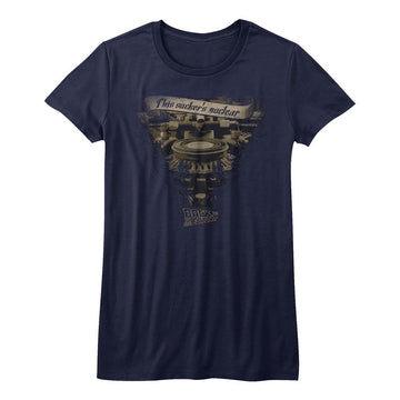 Back To The Future-Very Elaborate-Navy Ladies S/S T-Shirt - Navy