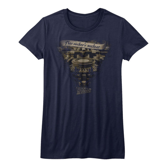 Back To The Future-Very Elaborate-Navy Ladies S/S T-Shirt - Navy