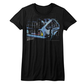 Back To The Future-Some Serious Style-Black Ladies S/S T-Shirt - Black